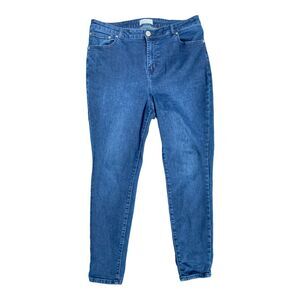 Eloquii Blue‎ Jeans Size 16 Short Skinny Blue 13" High Rise Stretch
